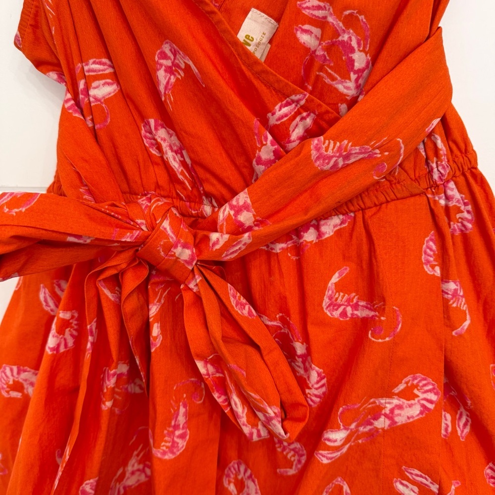 Anthropologie Maeve Mainely Lobster Wrap Dress red 23685 - Picture 6 of 11